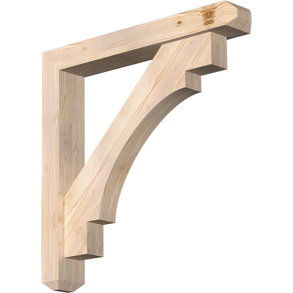 Ekena Millwork Merced Craftsman Smooth Bracket w/ Offset Brace, Douglas Fir, 5 1/2"W x 36"D x 36"H BKT0604X36X36MRC04SDF - main
